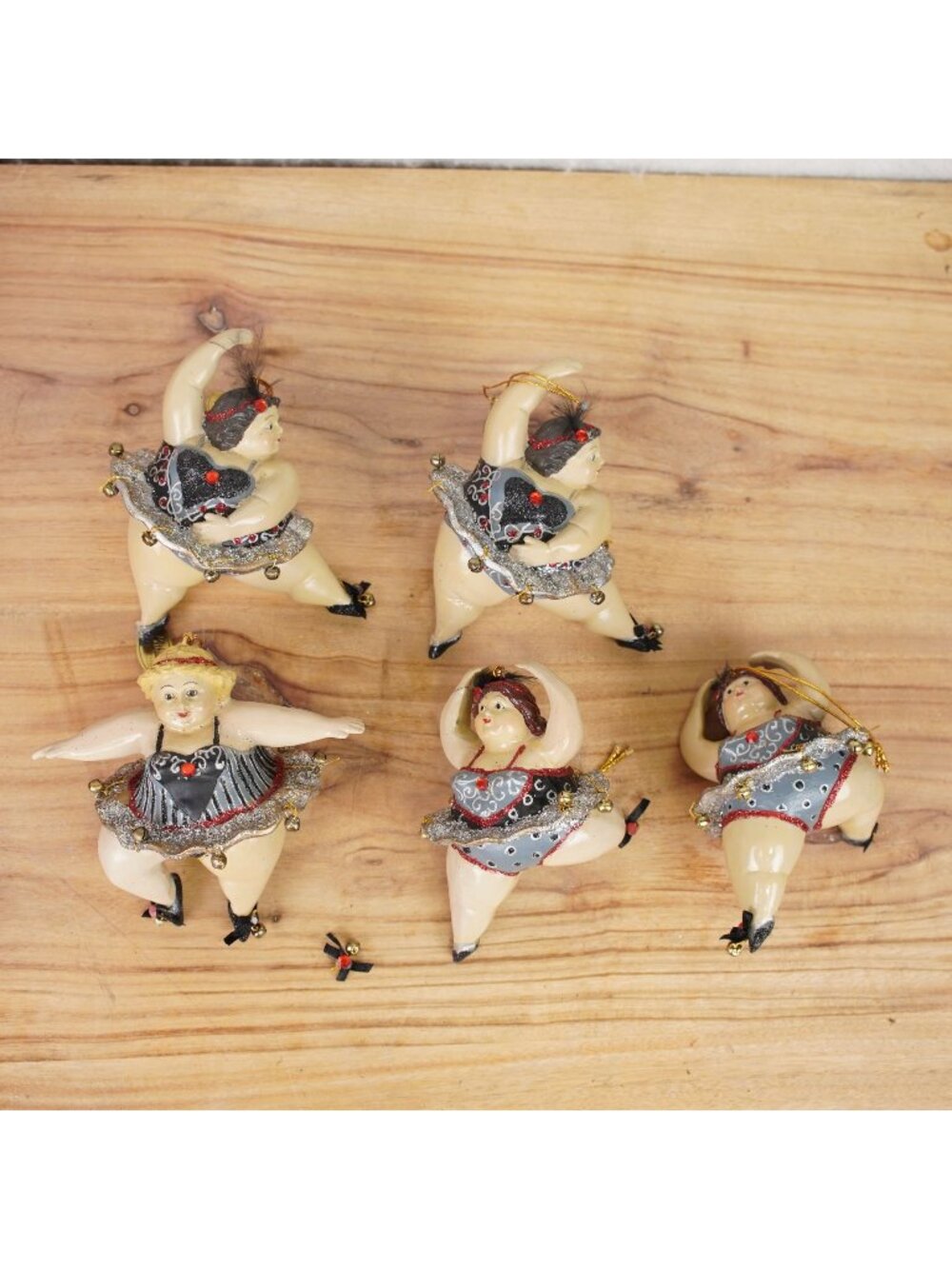 Set Of 5 VTG Katherines Collection Ballerina Christmas Ornaments Handcrafted
